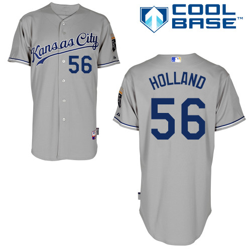 Greg Holland #56 mlb Jersey-Kansas City Royals Women's Authentic Road Gray Cool Base Baseball Jersey